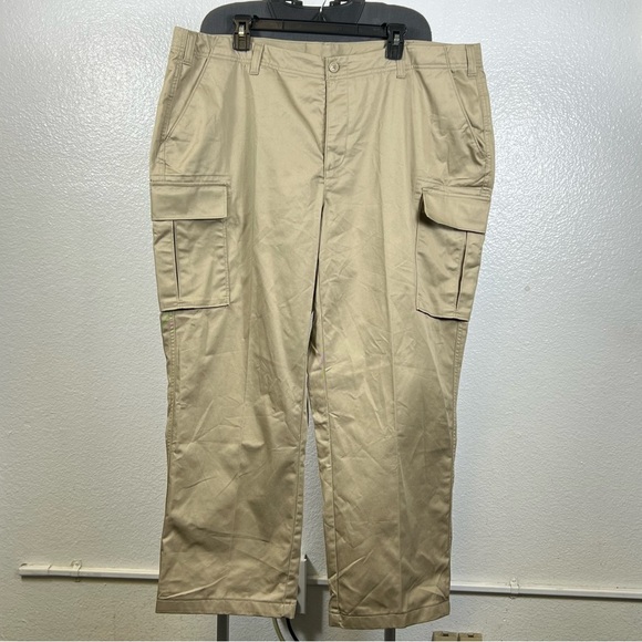 Lands' End Tan Cargo Pants Straight-Leg Durable - Picture 1 of 9